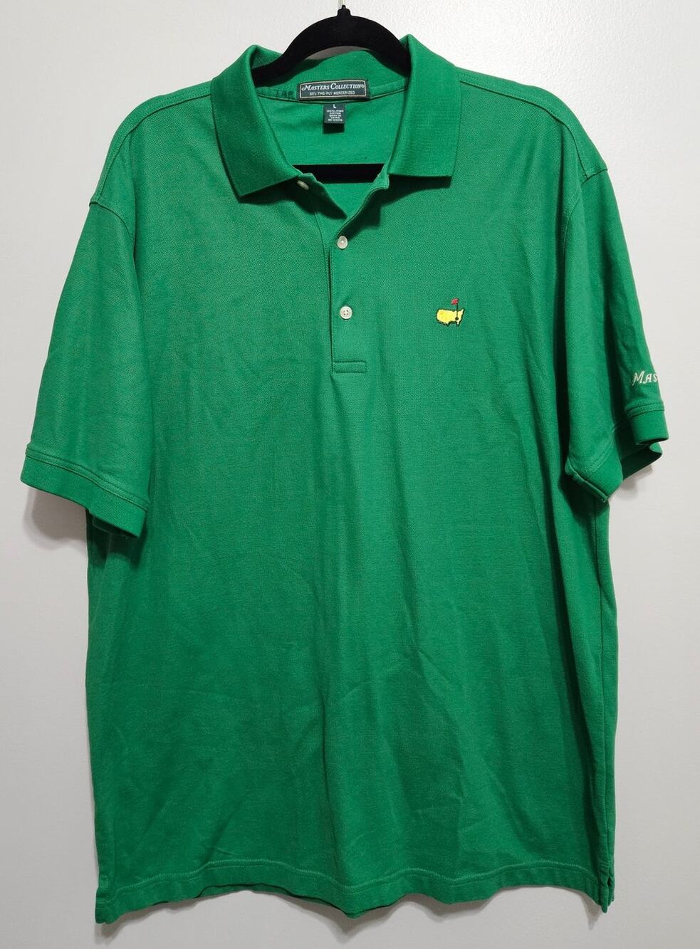Mens Masters Collection 'Masters Green' Polo Sz L Augusta National Masters Golf